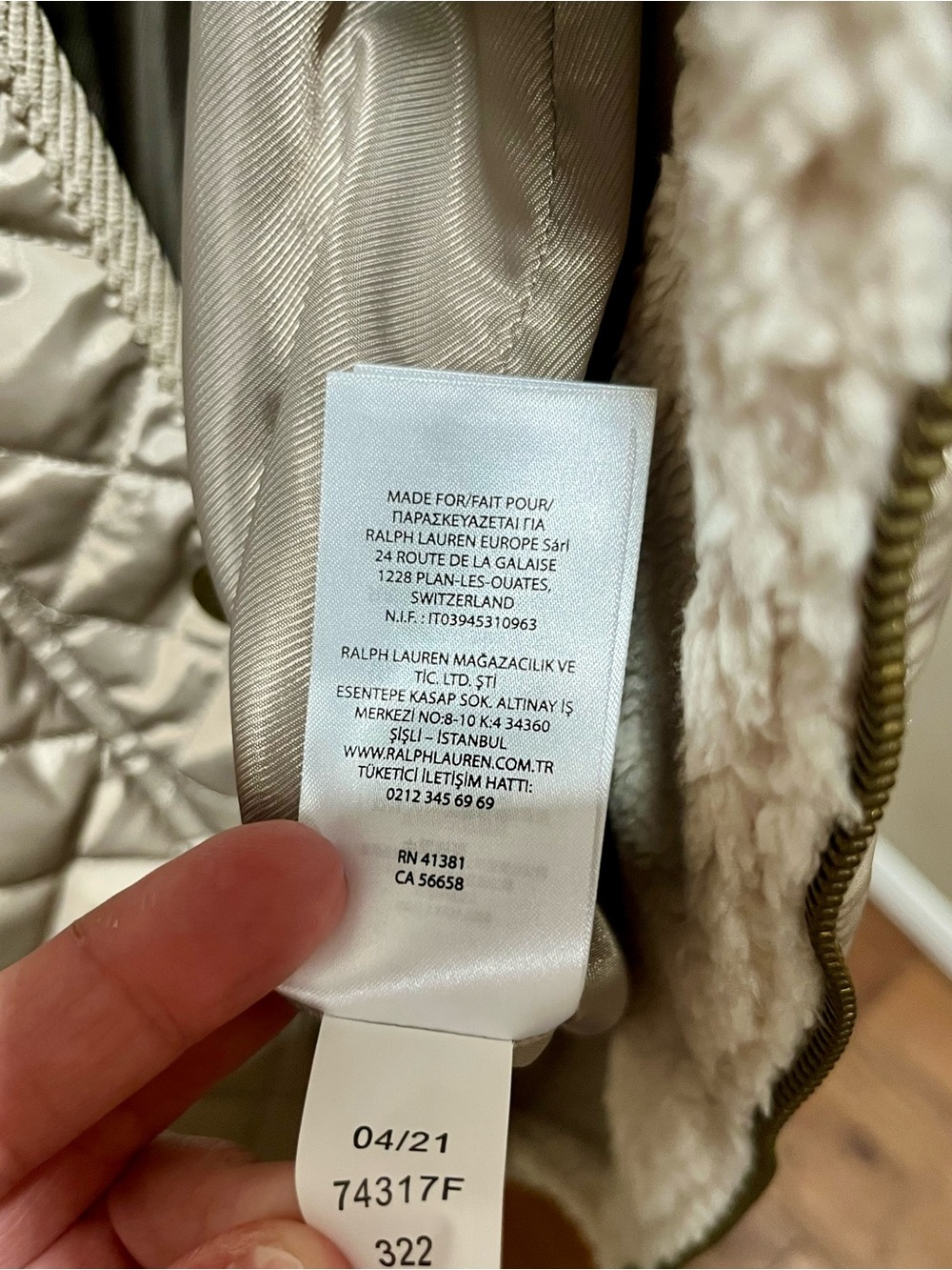 NWT Polo Ralph Lauren Womens Jacket Coat Beige S Quilted Faux Fur Lined - Picture 11 of 16